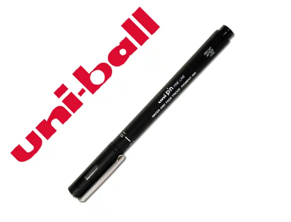 Uniball Rotulador uniball pin calibrado micrometrico 0,9 mm color negro
