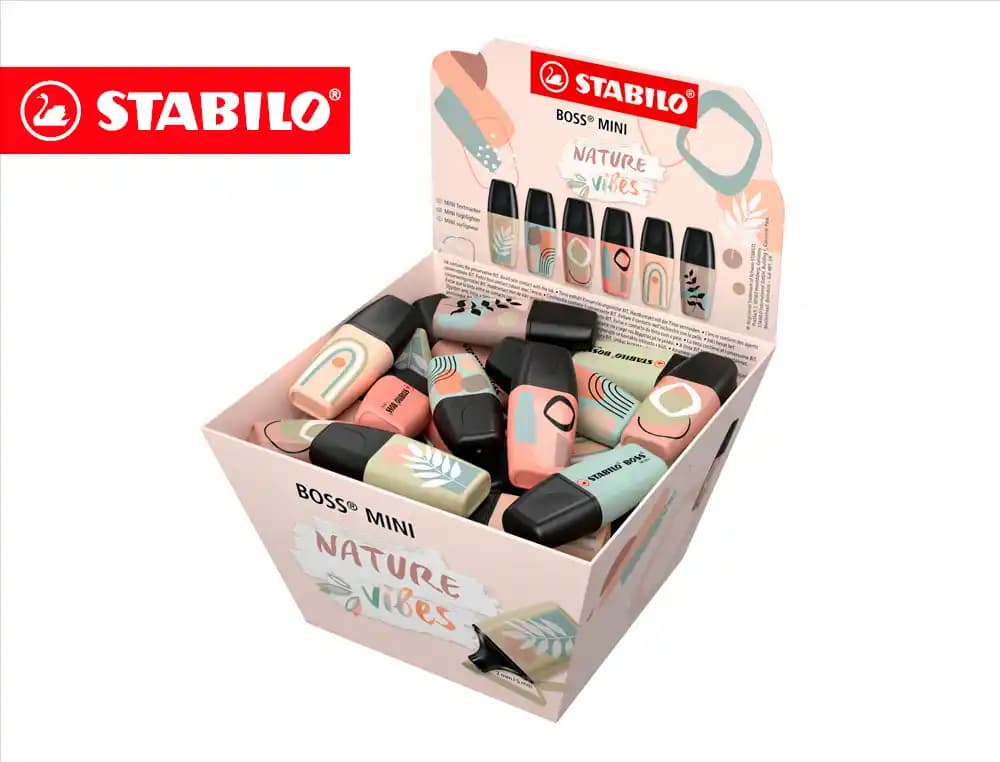 Stabilo Rotulador stabilo boss fluorescente mini naturevibes expositor bombonera de 50 unidades colores surtidos