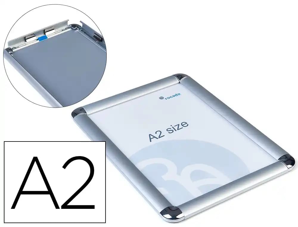 Rocada Marco porta anuncios Rocada clip DIN A2 marco de aluminio anodizado 42x59,4 cm