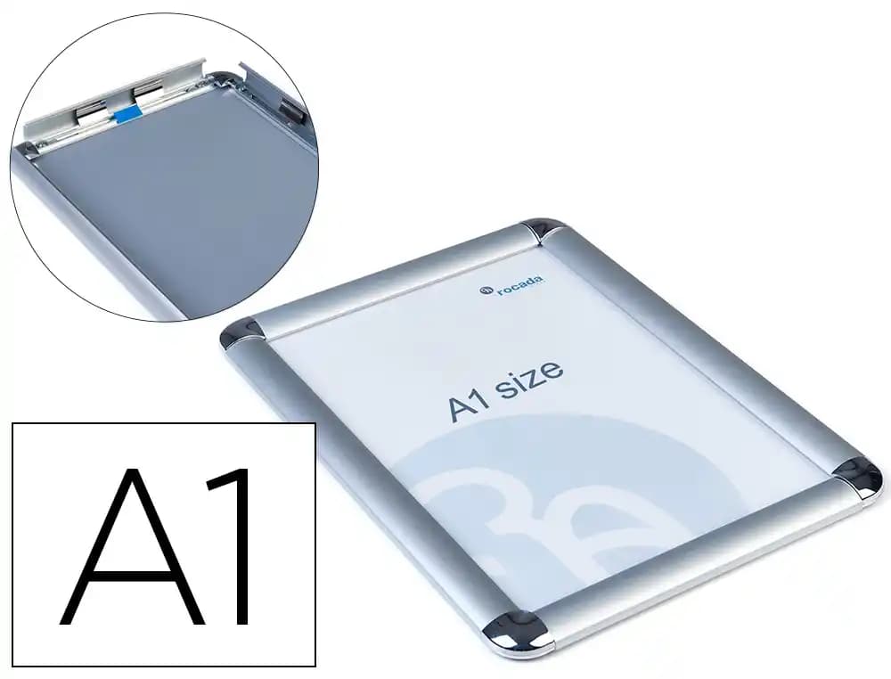 Rocada Marco porta anuncios Rocada clip DIN A1 marco de aluminio anodizado 59,4x84 cm