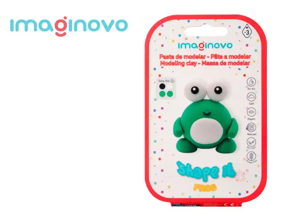 Pasta de modelar Imaginovo de secado al aire, kit de figura con instrucciones, 19 modelos · Rana