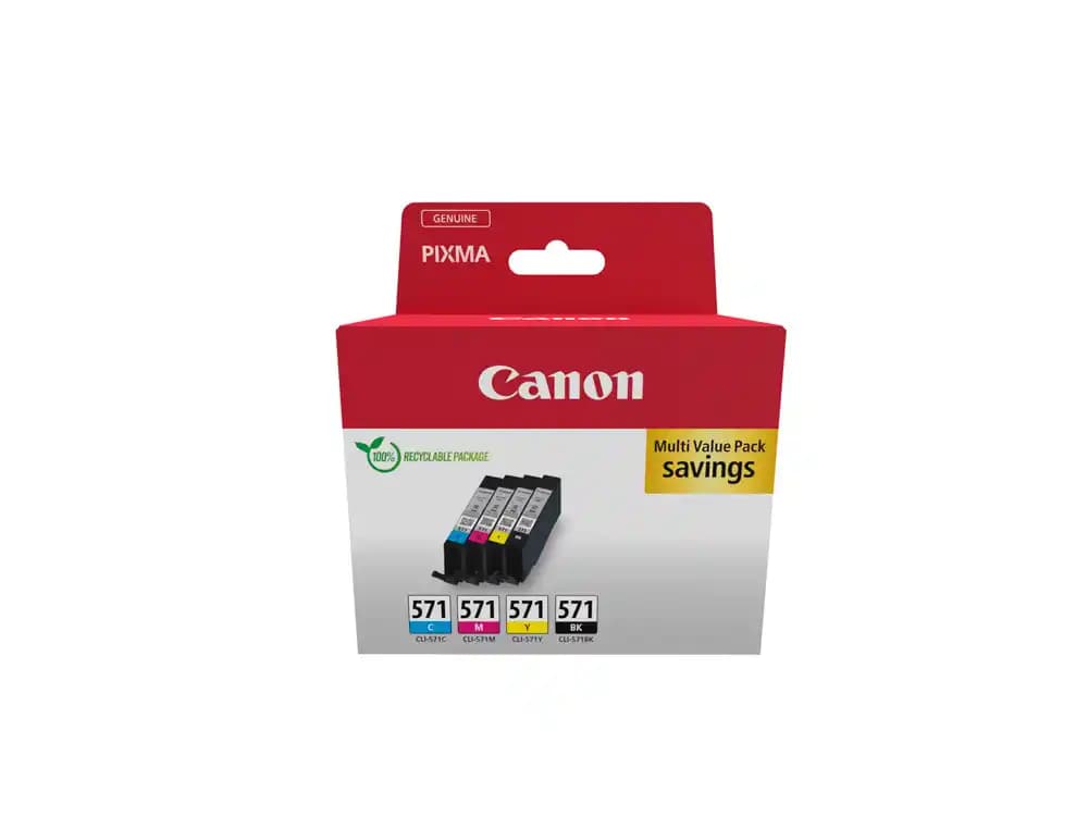 Canon Ink-jet canon cli-571 pixma mg6852/ts6050/ts8050 multipack de 4 unidades negro/amarillo/ cian/magenta