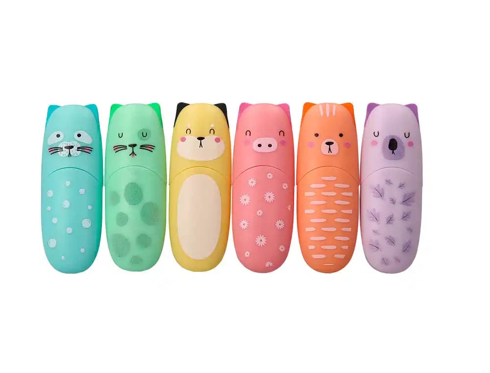 Rotulador imaginovo fluorescente safari glow pastel animales caja 6 unidades surtidas