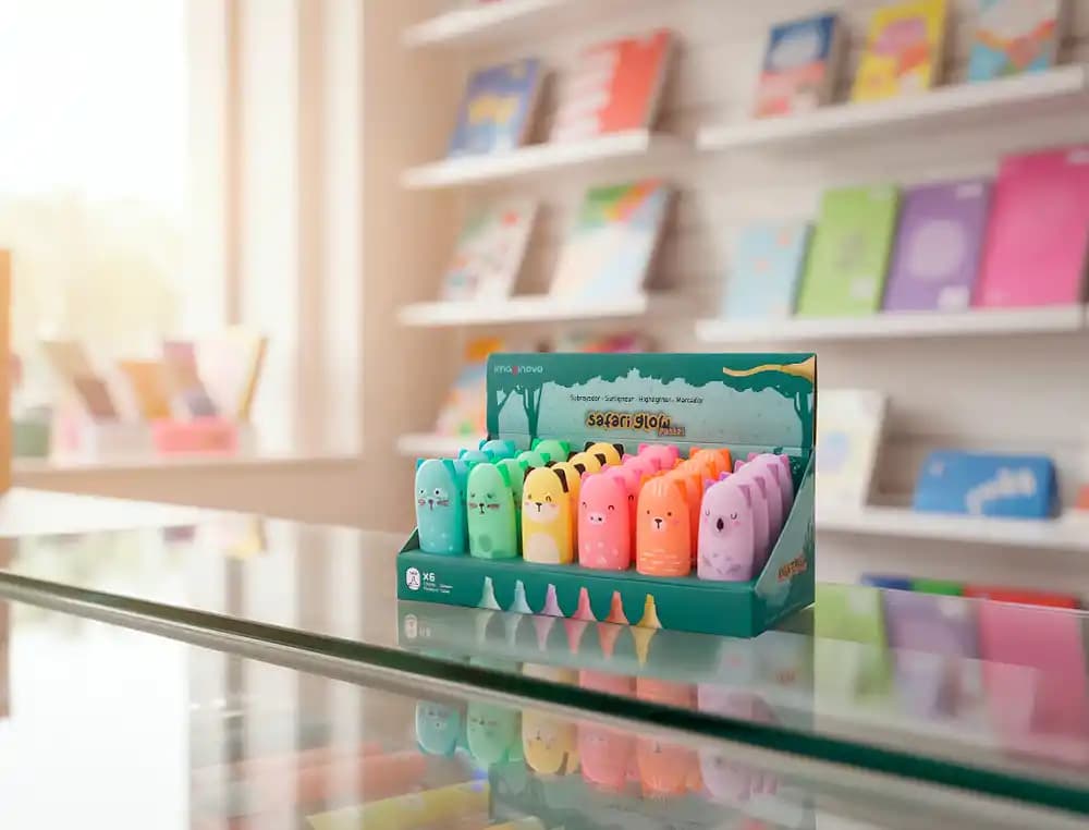 Rotulador imaginovo fluorescente safari glow pastel animales surtidos