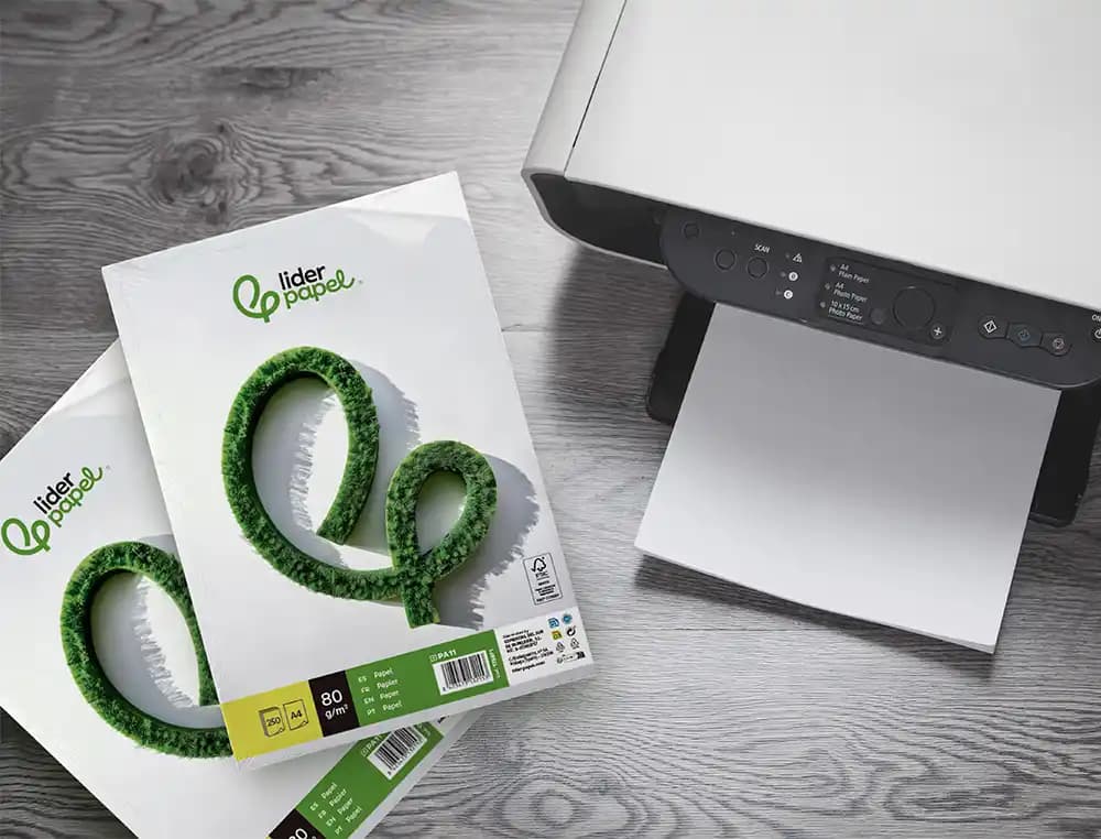 Papel liderpapel a4 80g/m2 liso paquete de 250 hojas