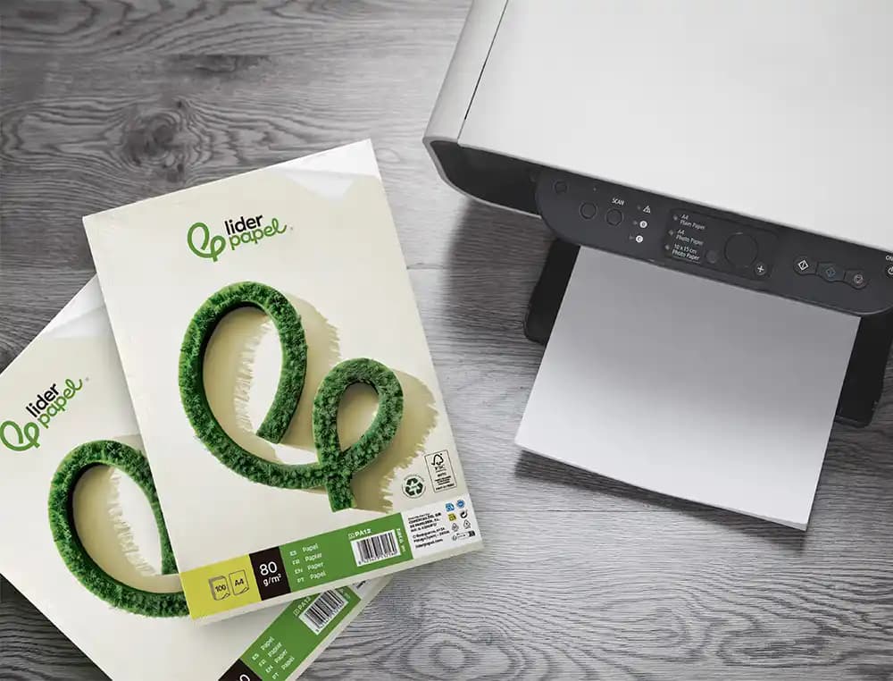Papel liderpapel a4 80g/m2 reciclado liso paquete de 100 hojas