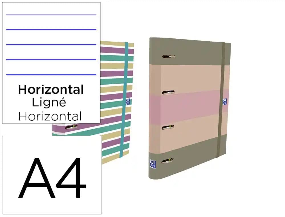 Oxford Carpeta 4 anillas Oxford europeanbinder tapa extradura DIN A4 + recambio 120 hojas horizontal
