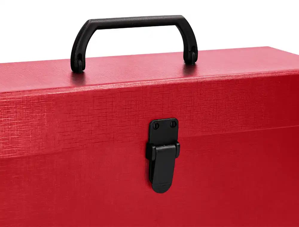 Maletin liderpapel con fuelle y asa carton forrado 19 departamentos 255x390x120 mm colores