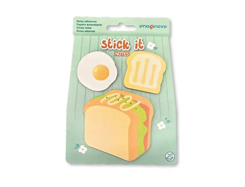 Bloc notas adhesivas imaginovo foodies sandwich 20 hojas tamaños surtidos