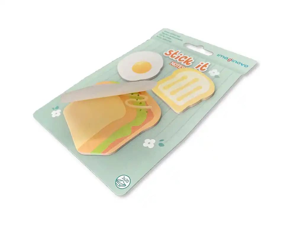 Bloc notas adhesivas imaginovo foodies sandwich 20 hojas tamaños surtidos
