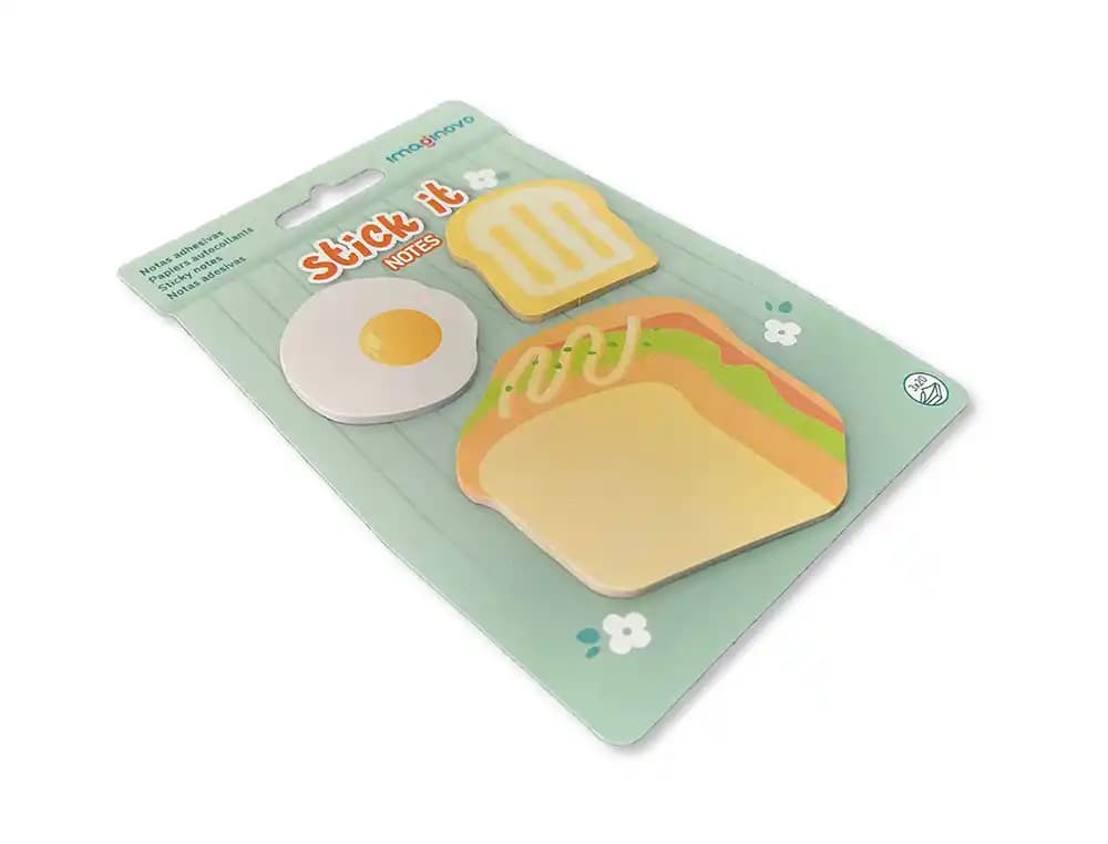 Bloc notas adhesivas imaginovo foodies sandwich 20 hojas tamaños surtidos