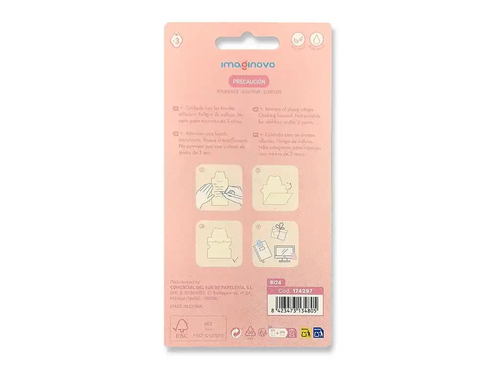 Bloc notas adhesivas imaginovo letter con mensaje trasero conejito 20 hojas 85x164 mm