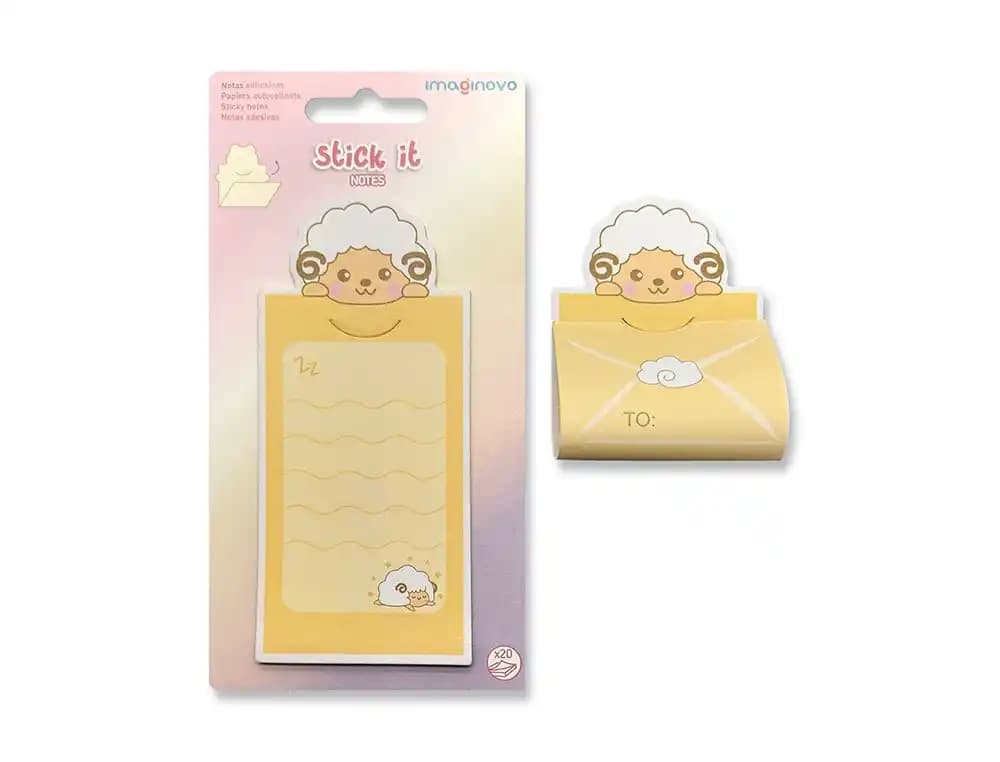 Bloc notas adhesivas imaginovo letter con mensaje trasero cabra 20 hojas 85x164 mm