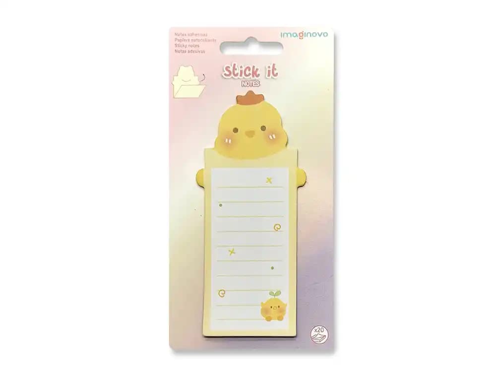 Bloc notas adhesivas imaginovo letter con mensaje trasero pollito 20 hojas 85x164 mm