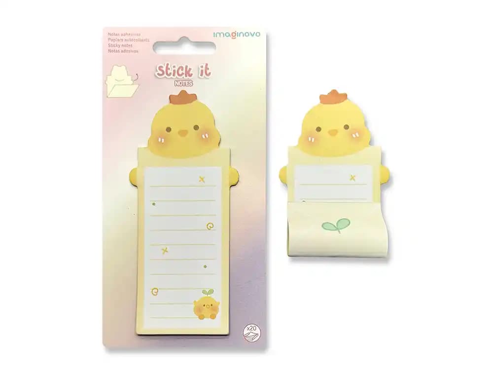 Bloc notas adhesivas imaginovo letter con mensaje trasero pollito 20 hojas 85x164 mm