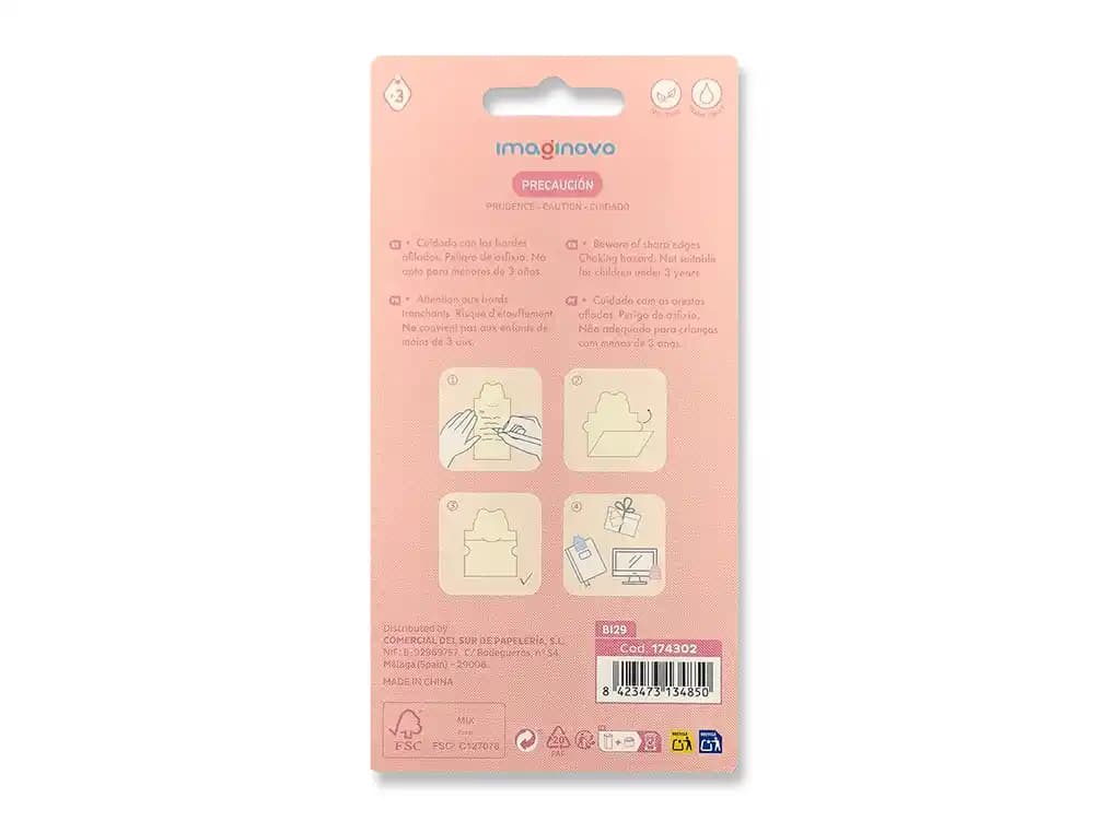 Bloc notas adhesivas imaginovo letter con mensaje trasero leon 20 hojas 85x164 mm