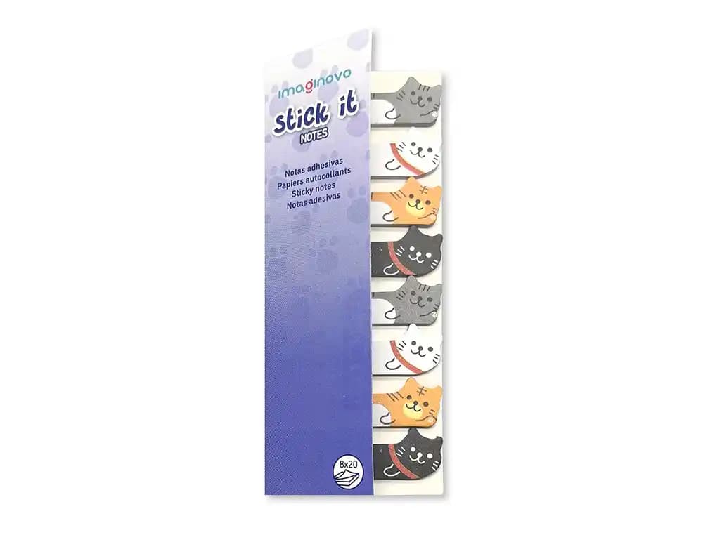 Bloc notas adhesivas imaginovo marcapaginas gato 120 hojas 8x15x48 mm