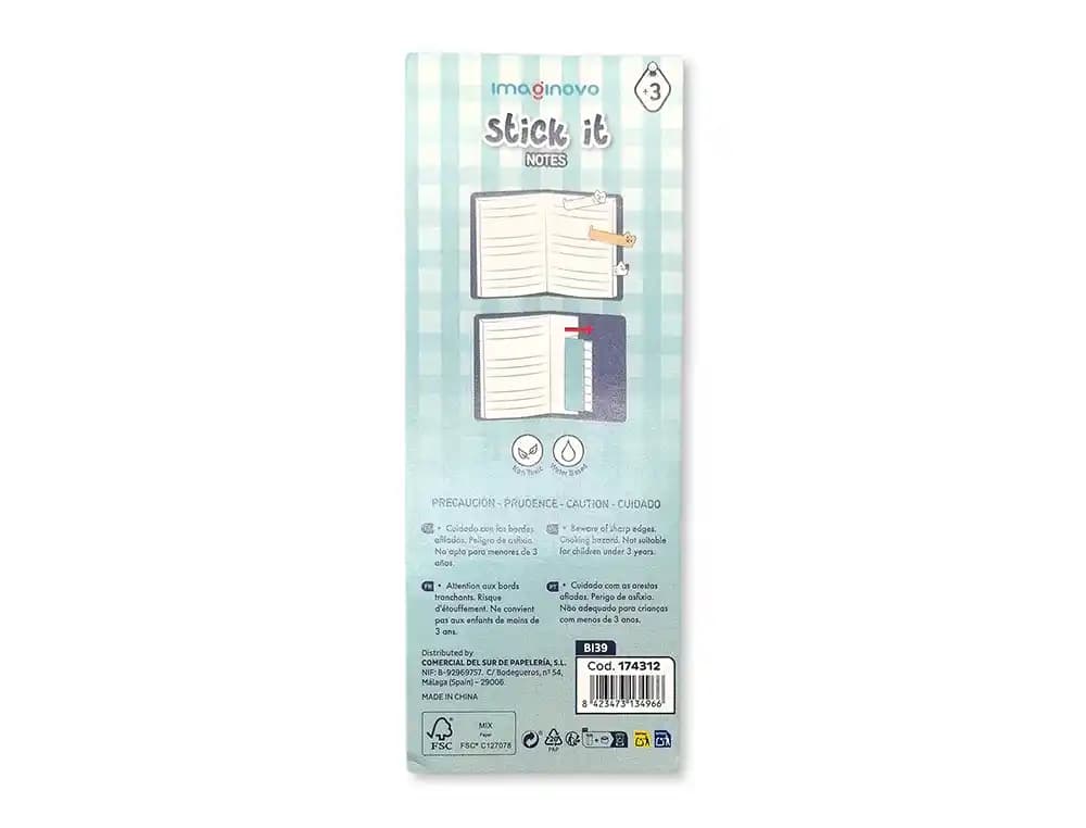 Bloc notas adhesivas imaginovo marcapaginas perrito 120 hojas 8x15x48 mm