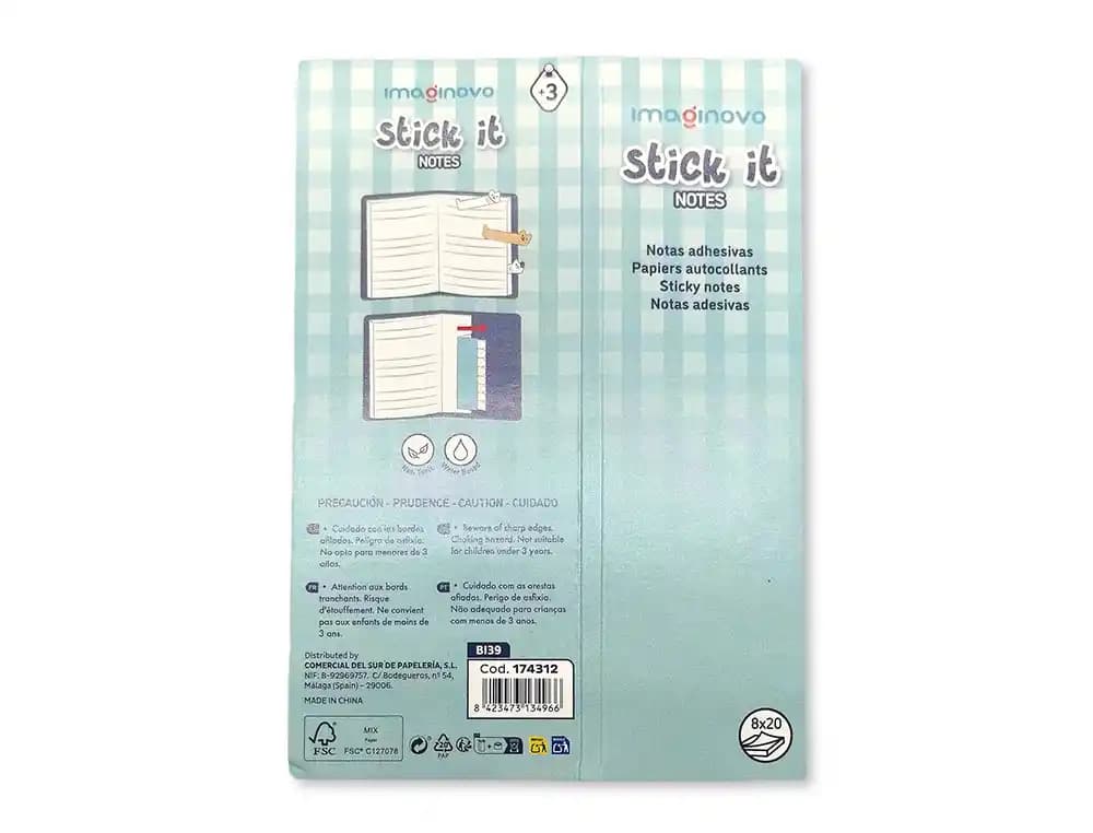 Bloc notas adhesivas imaginovo marcapaginas perrito 120 hojas 8x15x48 mm