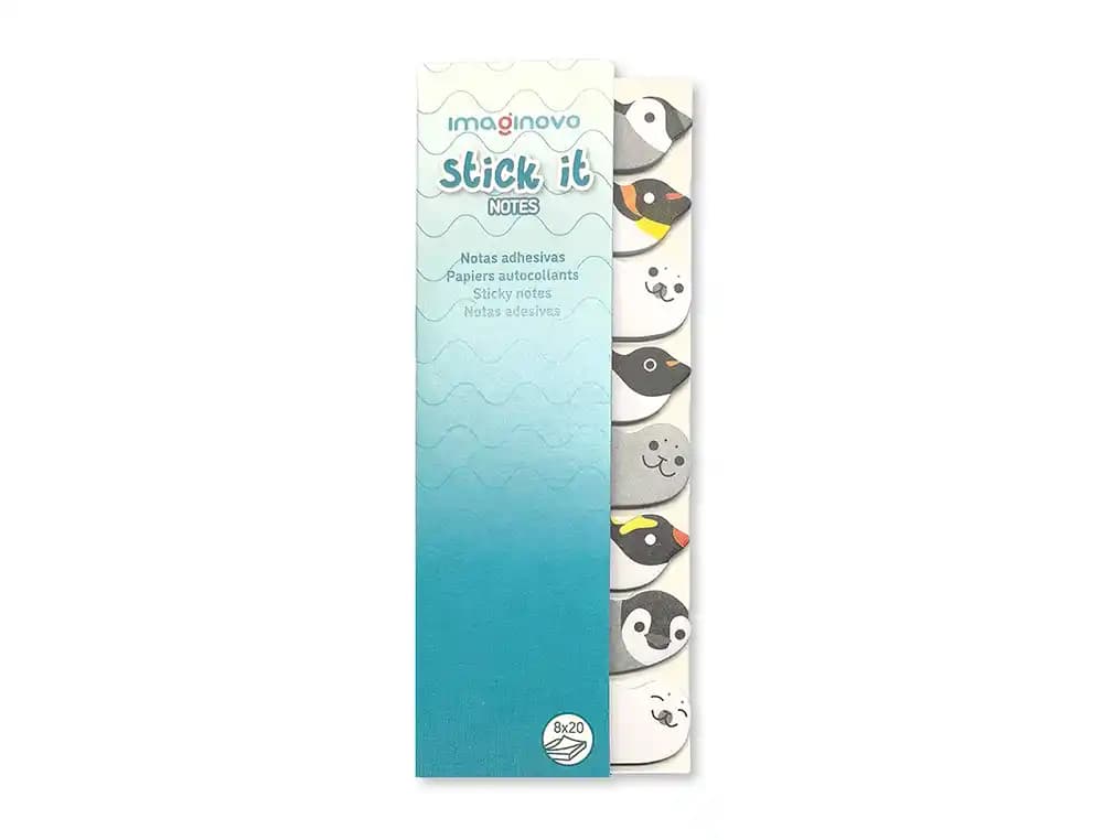 Bloc notas adhesivas imaginovo marcapaginas pingüin0 120 hojas 8x15x48 mm