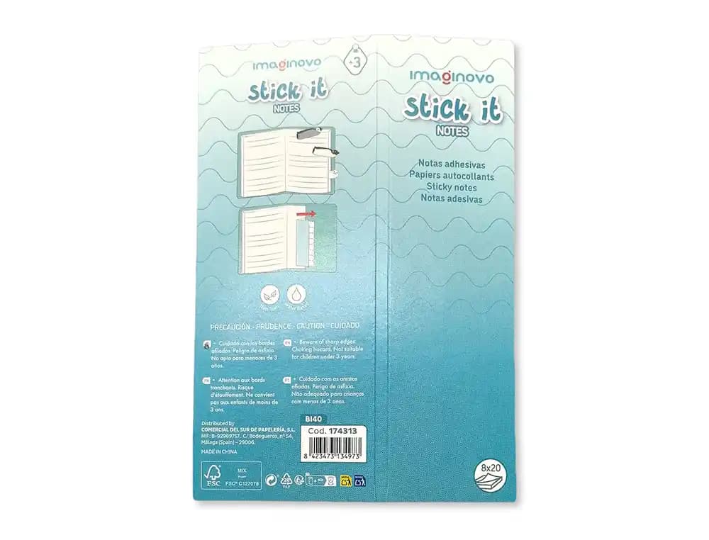 Bloc notas adhesivas imaginovo marcapaginas pingüin0 120 hojas 8x15x48 mm