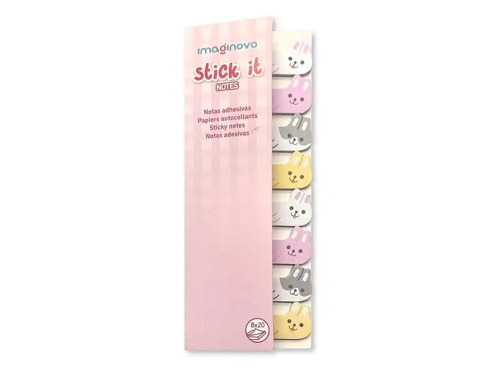 Bloc notas adhesivas imaginovo marcapaginas conejo 120 hojas 8x15x48 mm