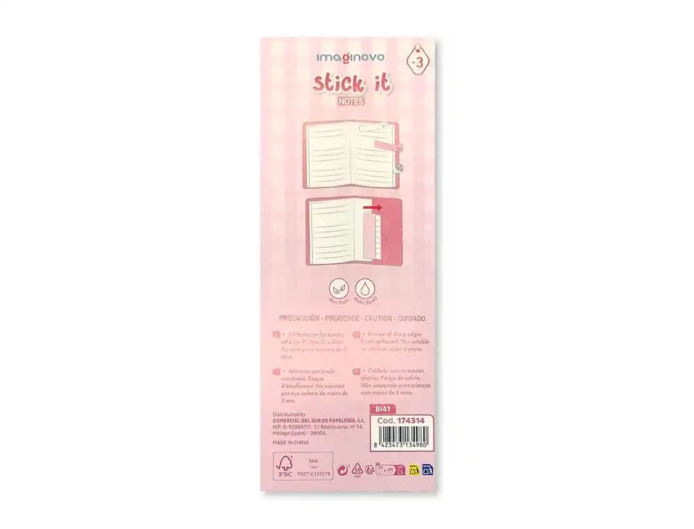 Bloc notas adhesivas imaginovo marcapaginas conejo 120 hojas 8x15x48 mm