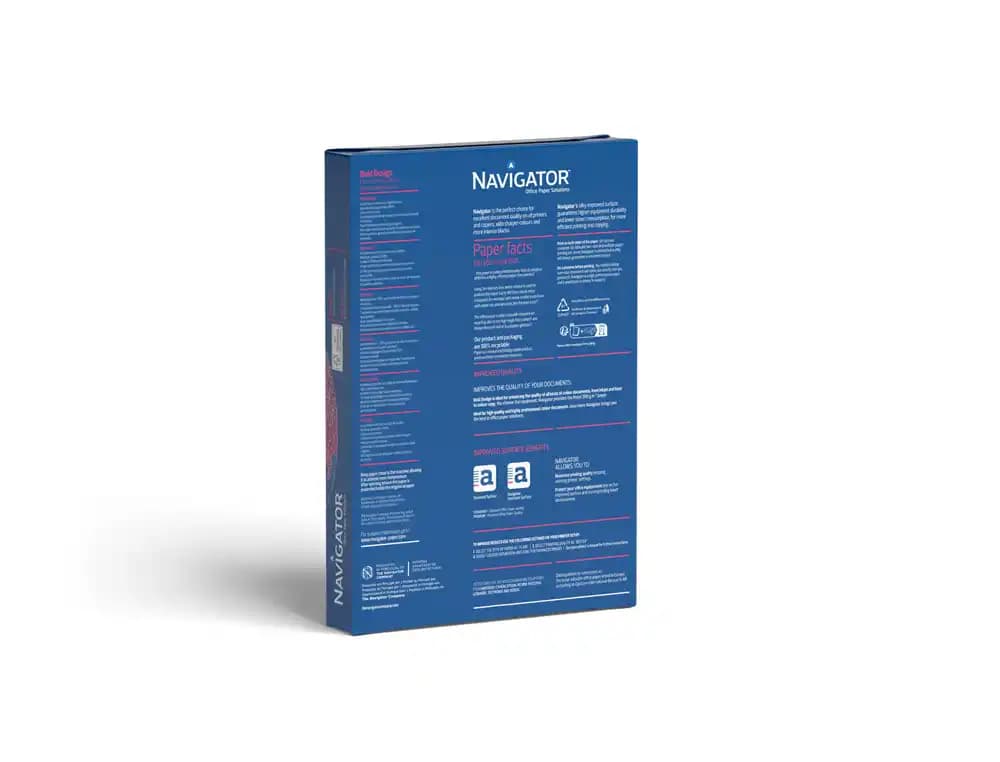 Papel fotocopiadora navigator bold design din a4 200 gr papel multiuso ink-jet y laser paquete de 150 hojas