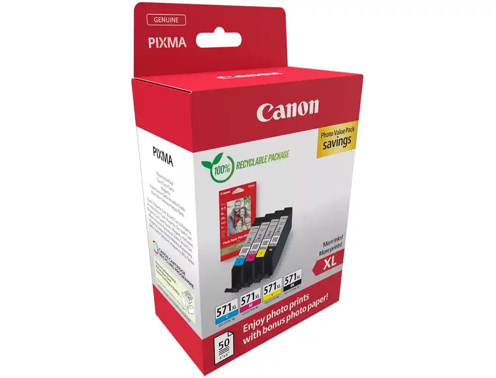 Canon Ink-jet canon cli-571xl pixma mg6852/ts6050/ts8050 multipack de 4 unidades negro/amarillo/cian/magenta