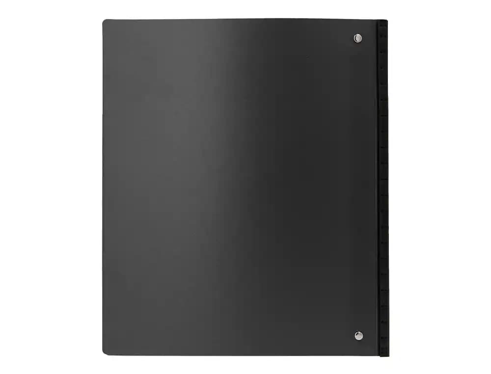 Carpeta ultracompacta Liderpapel A4 de polipropileno con 4 anillas redondas de 25 mm y lomo extensible de 4 cm – Negro
