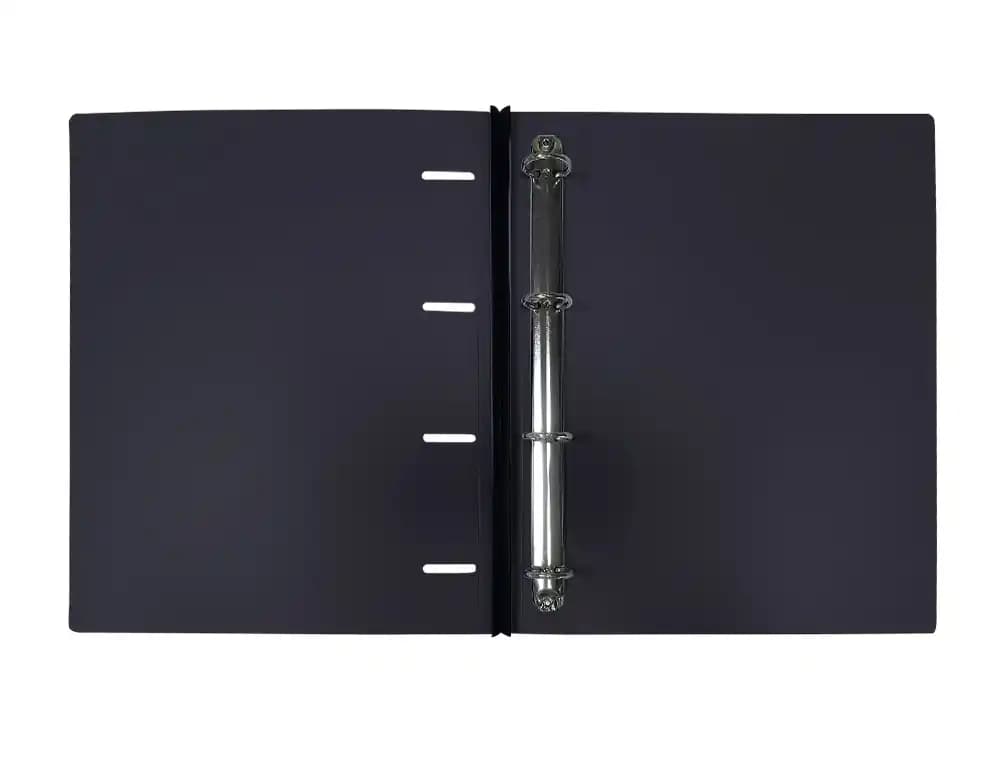 Carpeta ultracompacta Liderpapel A4 de polipropileno con 4 anillas redondas de 25 mm y lomo extensible de 4 cm – Negro