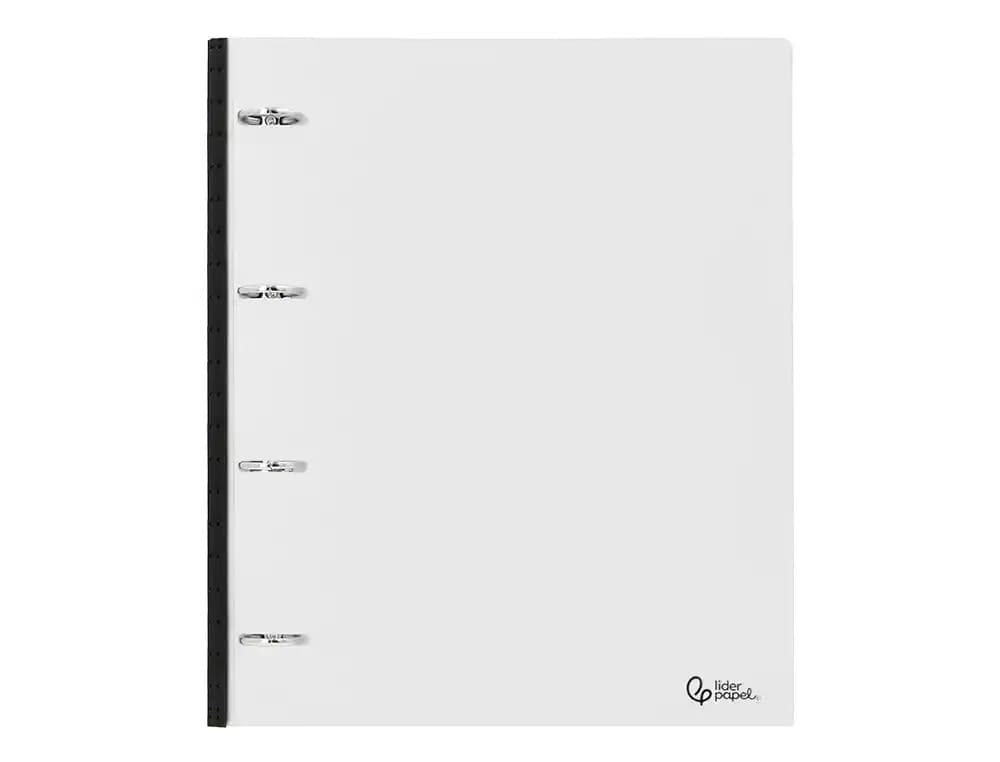 Carpeta liderpapel 4 anillas redondas 25 mm polipropileno din a4 ultra compacta con lomo extensible 4 cm