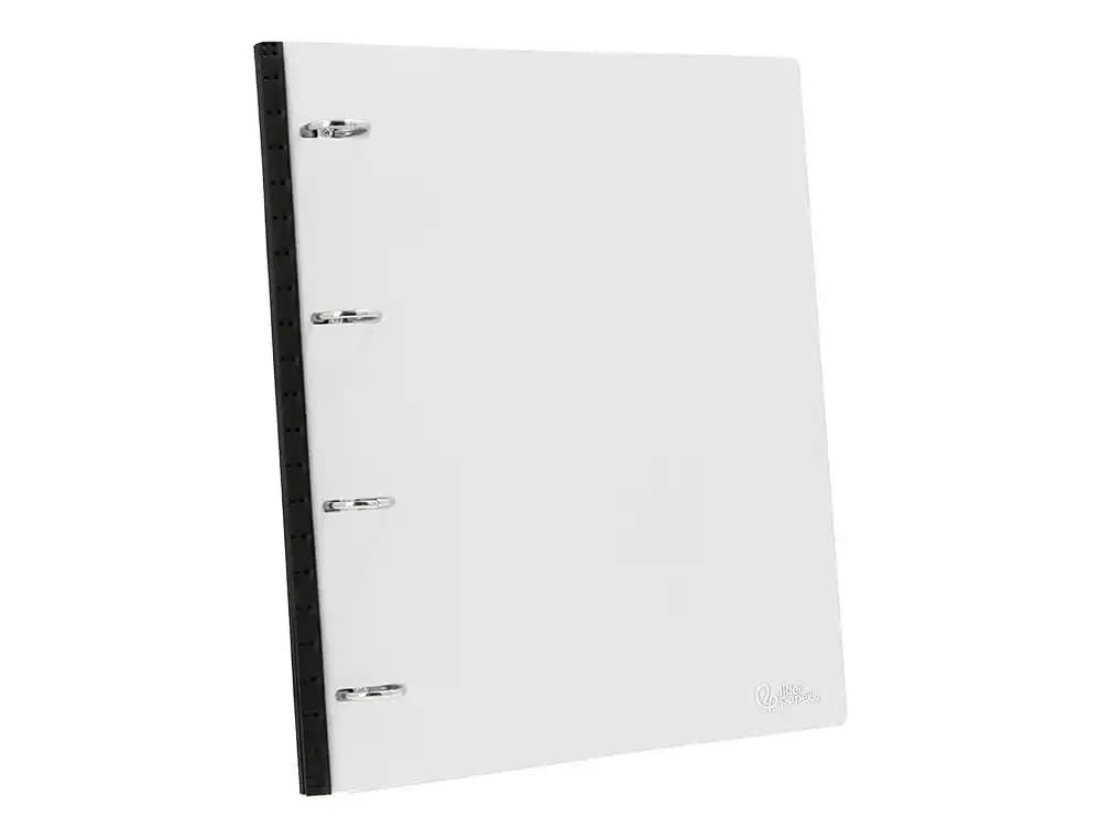 Carpeta liderpapel 4 anillas redondas 25 mm polipropileno din a4 ultra compacta con lomo extensible 4 cm