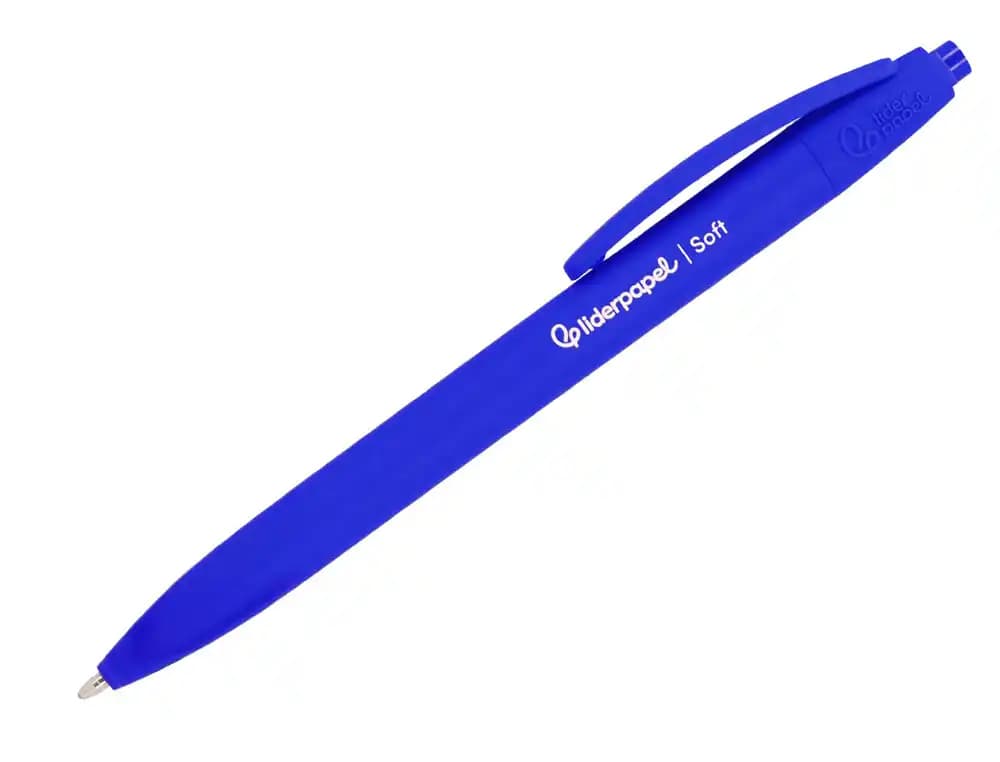 Boligrafo liderpapel punta 1 mm retractil con clip acabado soft touch cuerpo