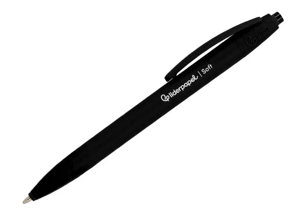 Boligrafo liderpapel punta 1 mm retractil con clip acabado soft touch cuerpo