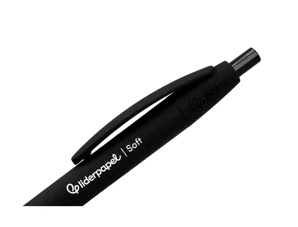 Boligrafo liderpapel punta 1 mm retractil con clip acabado soft touch cuerpo