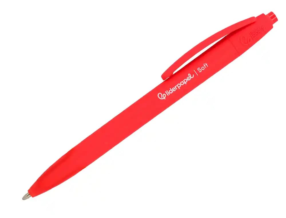 Boligrafo liderpapel punta 1 mm retractil con clip acabado soft touch cuerpo