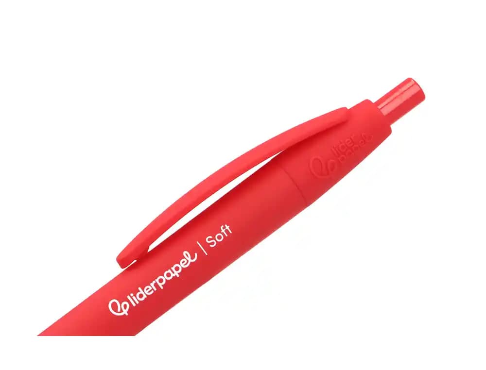 Boligrafo liderpapel punta 1 mm retractil con clip acabado soft touch cuerpo