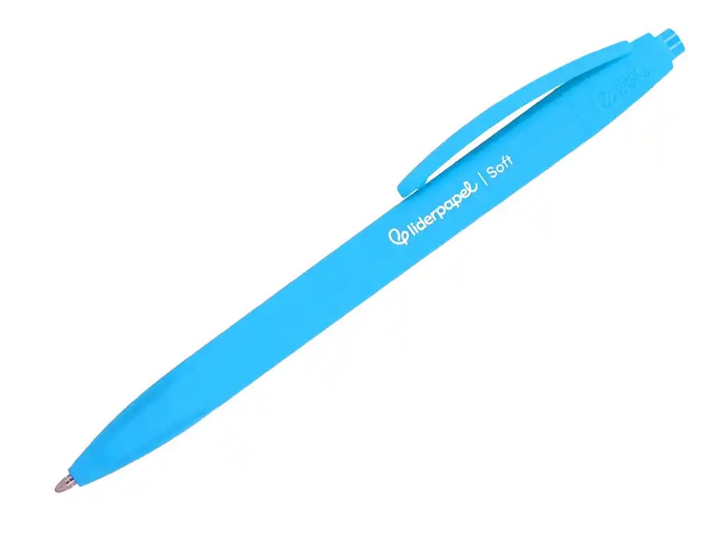 Boligrafo liderpapel punta 1 mm retractil con clip acabado soft touch cuerpo