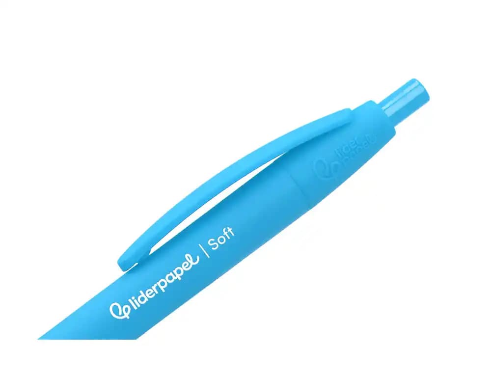 Boligrafo liderpapel punta 1 mm retractil con clip acabado soft touch cuerpo
