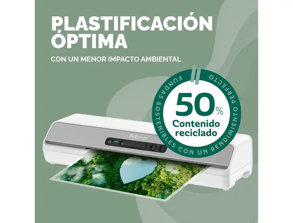 Bolsa de plastificar fellowes recicladas brillo 80 mc pack de 100 unidades