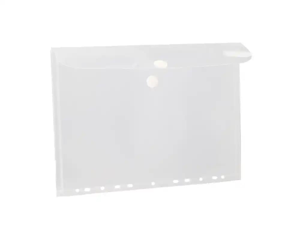 Carpeta liderpapel dossier broche polipropileno a4 cierre de velcro 180 micras 11 taladros transparente