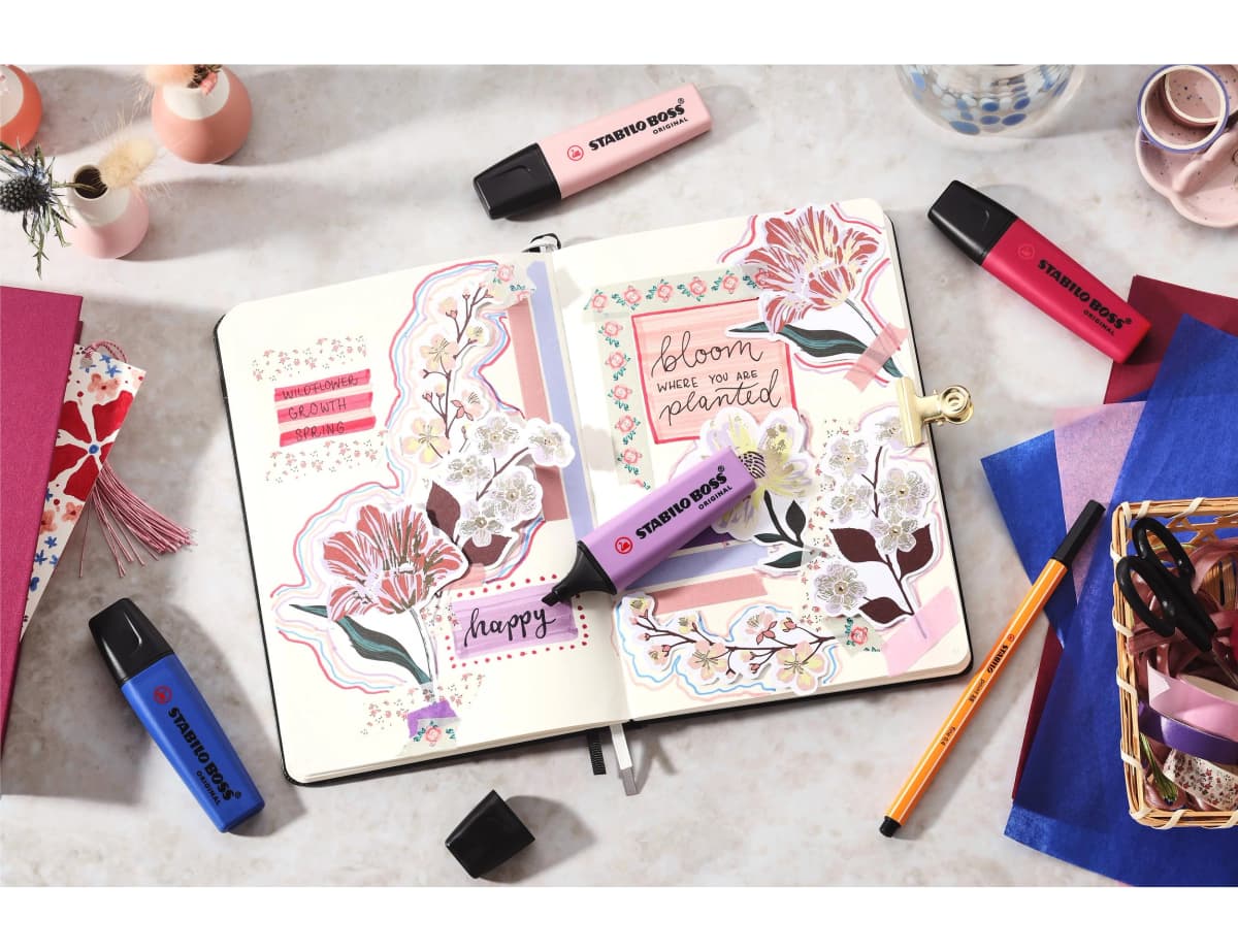 Rotulador stabilo boss fluorescente nature colors wildflower edition borgoña