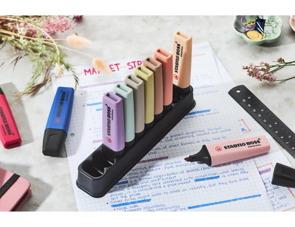 Rotulador stabilo boss fluorescente nature colors wildflower edition borgoña