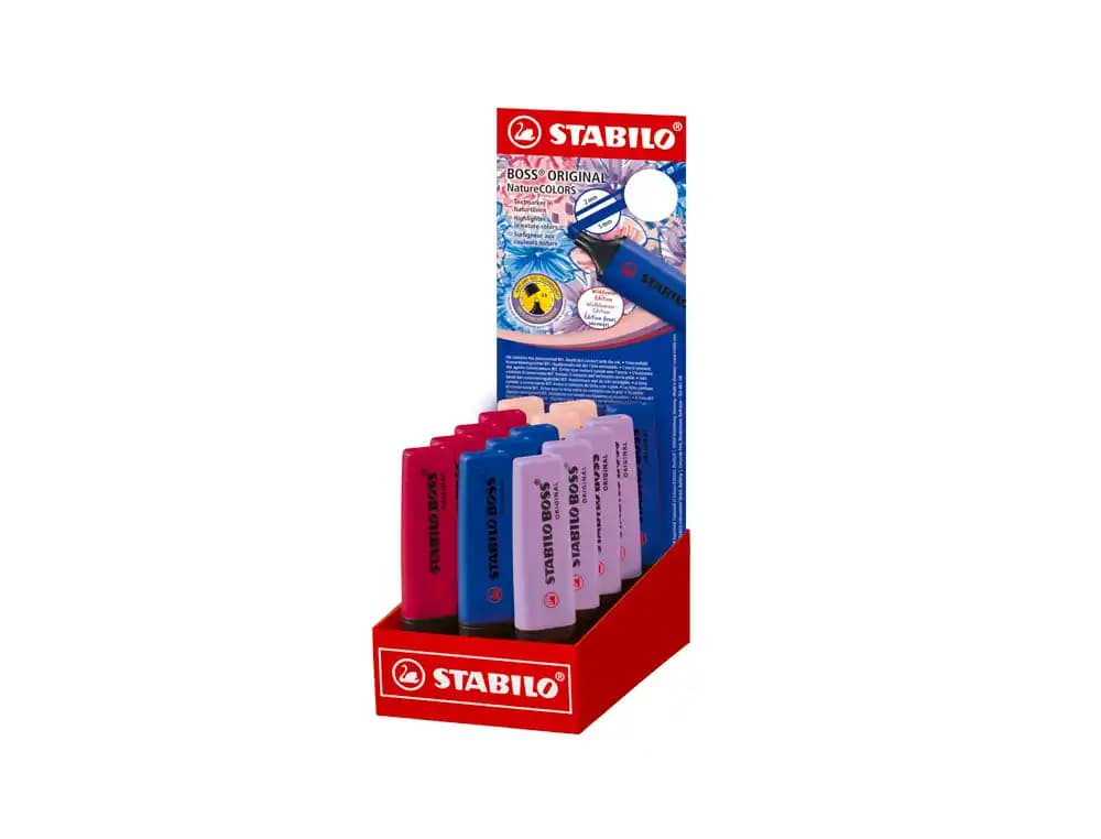 Stabilo Rotulador stabilo boss fluorescente nature colors wildflower edition expositor de 15 unidades colores