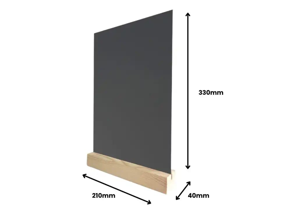 Pizarra doble cara archivo 2000 con base de madera a4 vertical metacrilato negro 100% reciclable 40x210x330 mm