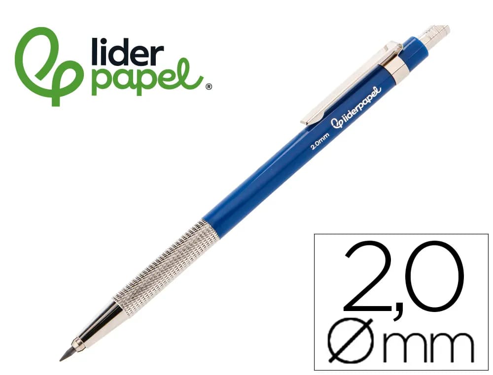 Liderpapel Portaminas Liderpapel colección 4 con clip y sacapuntas 2 mm azul