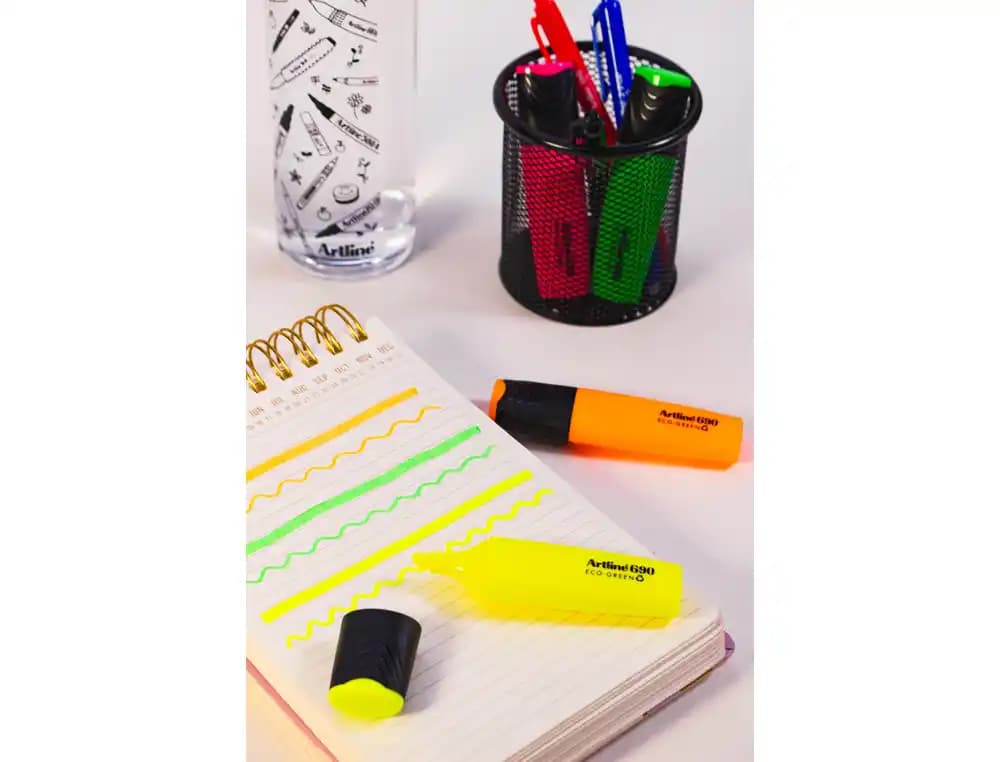 Rotulador artline fluorescente ek-690 eco green punta biselada 1-4 mm