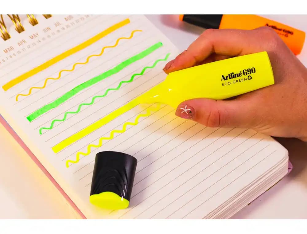 Rotulador artline fluorescente ek-690 eco green punta biselada 1-4 mm