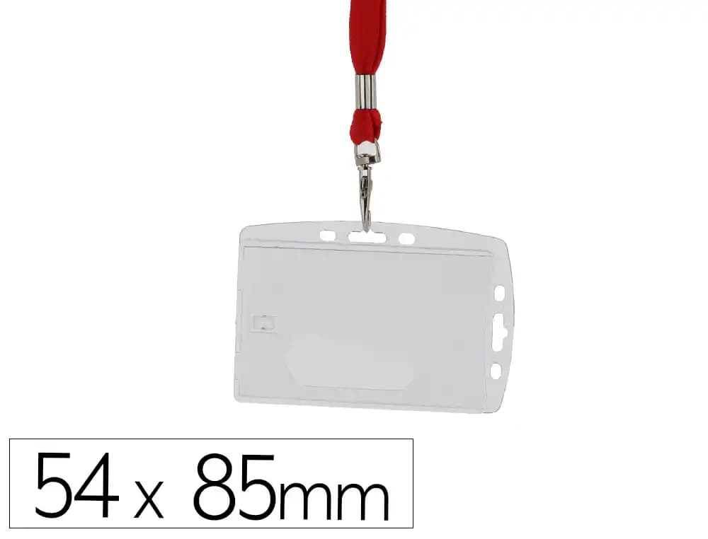 Q-Connect Identificador Q-Connect con cordón plano rojo uso vertical/horizontal 54x85 mm